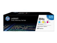 HP 304A - Pack de 3 - jaune, cyan, magenta - original - LaserJet - cartouche de toner (CF372AM) - pour Color LaserJet CM2320fxi, CM2320n, CM2320nf, CP2025, CP2025dn, CP2025n, CP2025x CF372AM